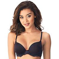 Lily of France makes flattering and trendy bras that enhance a woman's natural assets. Discover sexy and feminine styles designed to give you a voluptuous look and superior shape, Style Number: 2175220 Sexy underwire T-shirt bra with built-in push-up pads, Level 2: Add 1 Cup, Fully adjustable stretch straps, 3 column, 2 row hook and eye back closure, Stretch microfiber and lace detail AllSmallBusted, Average Figure, SmallBustedEdited, Nylon, Spandex, NotMaternity, Underwire, Contour, Demi, Push Up,T-Shirt Bra, Lined, Seamless, Fully Adjustable Straps, Tagless, Bra 34C Black Steel