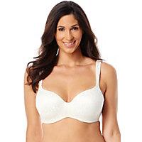 Comfort and style team up in the Playtex Secrets Women's Body Revelation Jacquard Underwire Bra. Featuring a low-cut neckline and sleek shape, this sexy brassiere looks perfect under V-necks and smooth under even the clingiest fabrics. With hidden wires, contoured cups, and sturdy straps, this bra offers all of the support you need for a busy day or night. Feminine jacquard fabric finishes off the look. This Playtex Bra is available in classic colors like black, chocolate brown, nude and white. Size: 42D. Color: Mother of Pearl Jacquard. Gender: Female. Age Group: Adult.