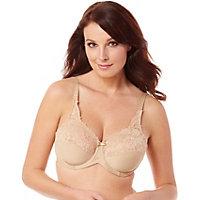 Minimize your size, not your shape with the Lilyette Women's Tailored Minimizer with Lace Trim Bra (0428). Featuring semi-sheer unpadded, underwire cups and a scoop back. Soft microfiber fabric feels great against the skin. You'll feel sexy with the pretty lace trim. Classic styling and excellent support. Machine wash cold, dry flat. Size: 36DD. Color: Body Beige. Gender: Female. Age Group: Adult.
