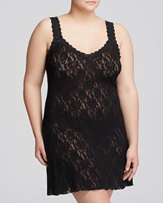 Sexy lingerie. Soft and sheer signature lace chemise flaunts a flattering A-line shape. Fixed shoulder straps.V-neckline. Lettuce hem. Scalloped edges enhance the shoulder straps and neckline.100% nylon; Trim: 90% nylon, 10% spandex. Hand wash cold, dry flat. Made in the U.S.A. Measurements: Length: 35 inProduct measurements were taken using size 1X (Women's 16W-18W). Please note that measurements may vary by size. If you're not fully satisfied with your purchase, you are welcome to return any unworn and unwashed items with tags intact and original packaging included.