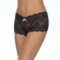 Unleashed seduction. Unbridled passion. Indulge your wildest fantasies with Hanky Panky's sexy After Midnight collection, Style Number: 972701 Sexy, signature lace crotchless boyshort, Low, 4.5 inch rise, Ultra-sheer microfiber lace Average Figure, Lace, Nylon, Spandex, NotMaternity, Sexy, Boy Leg, Panty LARGE Black