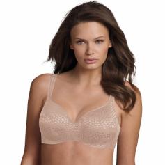 Comfort and style team up in the Playtex Secrets Women's Body Revelation Jacquard Underwire Bra. Featuring a low-cut neckline and sleek shape, this sexy brassiere looks perfect under V-necks and smooth under even the clingiest fabrics. With hidden wires, contoured cups, and sturdy straps, this bra offers all of the support you need for a busy day or night. Feminine jacquard fabric finishes off the look. This Playtex Bra is available in classic colors like black, chocolate brown, nude and white. Size: 38D. Color: Nude Jacquard. Gender: Female. Age Group: Adult.