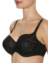 Panache SuperBra Tango II Underwire Balconnet Bra (3251). This bra fits so well, you'll want to wear it every day! An elegant Austrian embroidered leaf design adorns the cups. Tango is Panache's best-selling seamed cup collection due to its phenomenal fit and the range of sizes available. This bra has a full cradle for unparalleled support. 3-part, underwire cup is lightly lined for modesty without bulk. Angled and vertical seaming shapes you beautifully. Center panel - narrow triangle, with arched underband for "high tummy" comfort. Tall, back smoothing sides and back are made of a durable yet transparent fabric, which is double-layered for GG to J cups. Wider straps, strong wires, and hook and eye closures are used for the larger sizes. Wide-set straps adjust in the back with coated metal hardware. Back coated metal hook-and-eye closures vary by size. See Fitter's Comments below for count. See matching Panache Tango Deep Brief Panty 3255.
