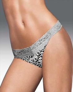 Maidenform one size all Lace thong is lacy and luxurious. One size fits most. Chic lace is soft and luxurious. Sexy V silhouette. Features Panty stretches for fit flexibility. Wide waistband for ultimate comfort. Flirty everyday wear. Fabric Content Nylon & Elastane. Crotch lining - 100% Cotton. Color - Snow Leopard Animal. Size - 1.