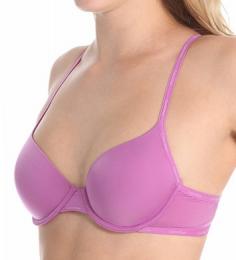 Calvin Klein Sexy Signature Demi Bra (F3262). This contour bra features light foam padding for a natural silhouette. Straps are set wide for a sexy, open neckline. Contour/t-shirt, underwire cups shape and support with all-over, light foam padding for a natural, rounded appearance. Seamless, non-stretch cups prevent "show through" for modesty. The signature Calvin Klein name logo adorns the center panel, straps, sides and back edges. Moderately low front works well with many of your lower necklines. Sewn-on elastic along edges of sides and back for better fit. Seamless sides for a smooth look under clothes. Wide-set, non-stretch front shoulder straps attach to elastic straps that adjust in the back with coated metal hardware. See matching Calvin Klein Perfectly Fit Sexy Signature Bikini Panty F3266.