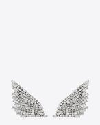 COCKTAIL Wing Earrings in Silver-Toned Brass and Clear Crystal