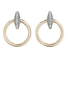 Clip-on earrings, metal & diamantés-gold, silver & crystal - CHANEL