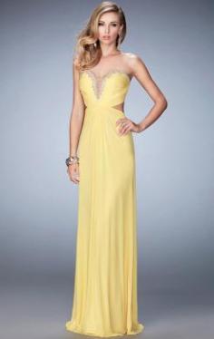 Online Long Yellow Tailor Made Evening Prom Dress (LFNCE0056)