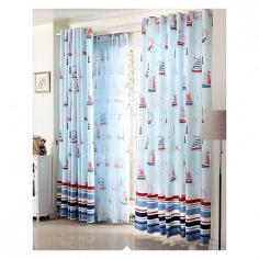 Curtains Online Print Baby Blue Nautical Great Room Curtains