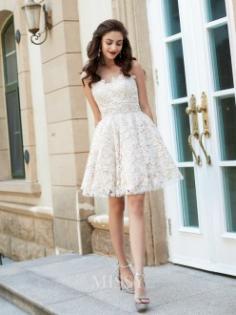 A-Line Sweetheart Short Lace Homecoming Dresses
