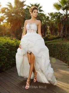 A-Line/Princess Sweetheart Asymmetrical Sleeveless Beading Organza Wedding Dresses