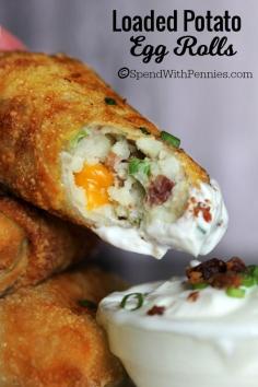 Loaded Mashed Potato Egg Rolls - Spend With Pennies