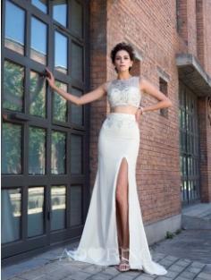 Sheath Sweep/Brush Train Two Piece Gowns 60127