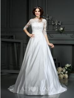 A-Line Court Train Wedding Dresses 51105