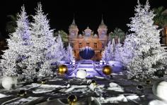 Christmas trees are decorated in front of the Monte Carlo Casino in Monaco. (Photo by Lionel Cironneau/Associated Press)