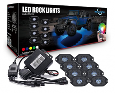 MICTUNING 2nd-Gen RGB LED Rock Lights with Bluetooth Controller, Timing Function, Music Mode - 8 Pods Multicolor Neon LED Light Kit
https://www.amazon.com/gp/product/B01IP8W254/ref=s9_acsd_al_bw_c_x_3_w