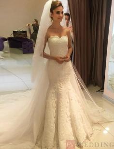 Sweetheart Tulle Wedding Dress With Appliques And Lace