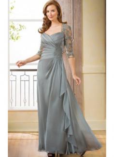 A-line Sweetheart Neckline Floor-length Plus Size / Petite Chiffon Mother of the Bride Dresses