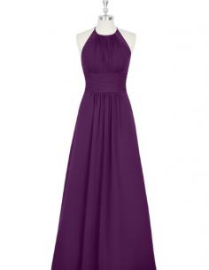 A-line Jewel Floor Length Chiffon Junior Bridesmaid Dress