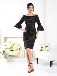 Black Taffeta Off-the-Shoulder Sheath/Column Short/Mini Mother of the Bride Dresses