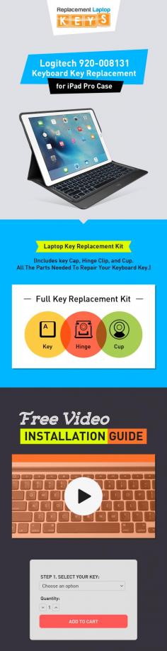 If you are looking for replacement keys for your Logitech 920-008131 laptop, then no need to look further than Replacement Laptop Keys. We will provide you with full key replacement kit which includes all the parts needed to repair your keys such as key Cap, Hinge Clip, and Cup. 