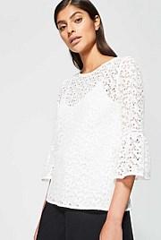 Trumpet Lace Sleeve Top