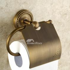 Brushed Antique Wall Mounted Brass Toilet Paper Holder