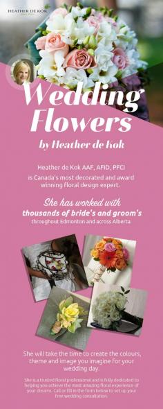 Canada Floral Delivery provides you with quality floral designs made by Heather De Kok. She has worked with a number of brides and grooms and she is also the most trusted floral professional and fully dedicated to helping you achieve what you have dreamt of for your wedding.