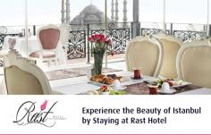 Visit Rast Hotel, which is located at the center of Istanbul. Our hotel is situated few steps away from many of main attractions like Blue Mosque, Haghia Sophia Museum, Topkapi Place, and Bosphorus. http://www.rasthotel.com/