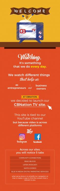 CBNation TV is a collection of videos for business owners, startups, CEOs and entrepreneurs. With the help of these videos, you will learn the problems that an entrepreneur faces to take his business to the next level. 