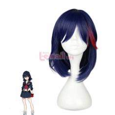 KILL LA KILL Ryuko Short Blue Mixed Red Straight Synthetic Anime Cosplay Wigs