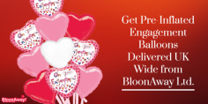 Get pre-inflated engagement balloons delivered to your doorsteps with next day UK wide delivery from BloonAway Ltd. we deliver long-lasting balloons that can be personalised with any name/message of your choice.