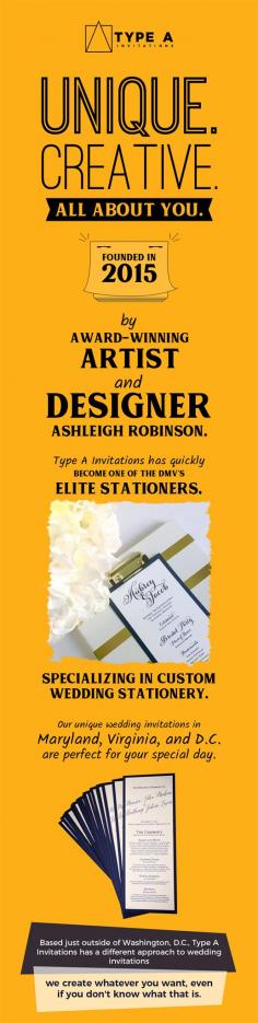 Seeking a custom wedding invitation stationery provider? Get in touch with Type A Invitations, LLC. We have a professionally trained team of experts to create your dream wedding stationery.