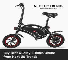 Get in touch with Next Up Trends to buy the finest quality E-Bikes online at cheap prices. Our collection of e-bikes include folding bikes, electric mountain bike, student electric bike, adult walking treadmill bicycle & more.