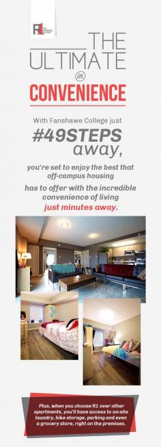 Looking for fully furnished apartments near Fanshawe College? Look no further than Residence on First. Our apartments are just 49 steps away from the college and are fully furnished. To learn more, browse our website. 