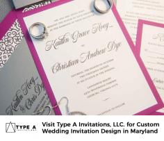 Type A Invitations, LLC. is one of the best shops to get unique and attractive wedding invitation stationery in Maryland. Here, we allow you to create your own package with the help of our custom pricing brochures.