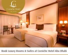Corniche Hotel Abu Dhabi offers their customers a breathtaking view of Arabian Gulf and the Capital Garden from their rooms. We offer different types of suites which include deluxe, junior, executive and royal. So book your suite today!