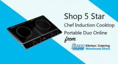 Order premium quality 5 Star Chef Induction Cooktop Portable Duo online at ICE Group. It comes with an integrated safe cooking system to make sure that the cooktop will not generate heat without an appropriate cookware.