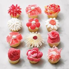 Candy Flower Cupcakes -- No Piping Required