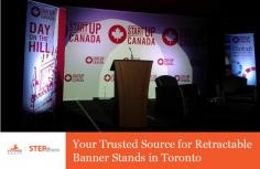 Step and Repeat is your premium choice for retractable banner stands in Canada. Our banner stands showcase the best of your brand as they are designed to showcase photo quality images, diagrams, and technical drawings.