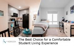 Horizon Residence is the #1 choice for MacEwan University students when it comes to comfortable student living. We have 2, 3, 4 bedroom apartments that are well-equipped with all the necessary amenities like electricity and water, a full-size fridge, WiFi, laundry, study lounge, parking, and more. 