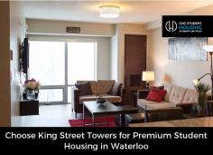 At King Street Towers, we offer premium student housing in Waterloo where students can feel at home. Our whole building is designed with students in mind so that they can thrive socially and academically while studying. 