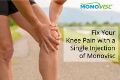 Get rid of knee pain with just a single injection of Monovisc. Its main goal is to reduce the pain in order to improve the joint functionality within 2 weeks.