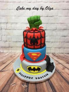 Superheroes Cake on Cake Central
