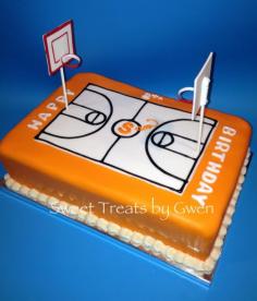 Basketball Court Cake Fondant Covered Gumpaste Basketball Hoops Royal Icing Court Lines on Cake Central