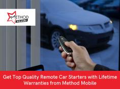 Method Mobile is your Edmonton based remote car starter expert with years of experience. Our remote car starters allow you to start, stop, lock, and unlock the car even when you are a long distance from your car. 