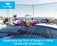 Contact SuperFlight to get a unique & safe flying experience in a wind tunnel. With us, you will be allowed to fly like a bird up to 10 feet high even without any previous experience. 