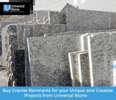 Stop your search for granite remnants at Universal Stone. We have a large selection of high-quality granite remnants of all colors and cuts.