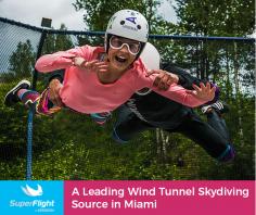 SuperFlight is your ultimate wind tunnel skydiving source in Miami. We provide flyers with a safe environment to fly like a bird without an airplane or any previous experience. 