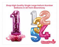 Shop high quality and low price single large helium number balloons with wide UK delivery from BloonAway. Available in a variety of style and characters! Fast and Secure Delivery! Order Now! 